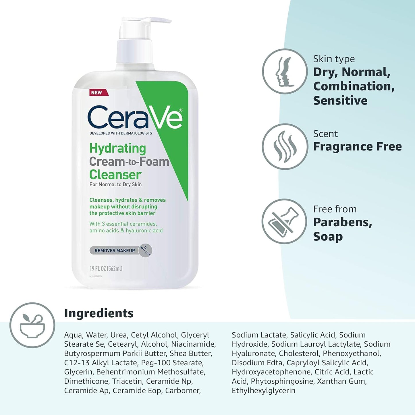 CeraVe Hydrating Cream-to-Foam Cleanser