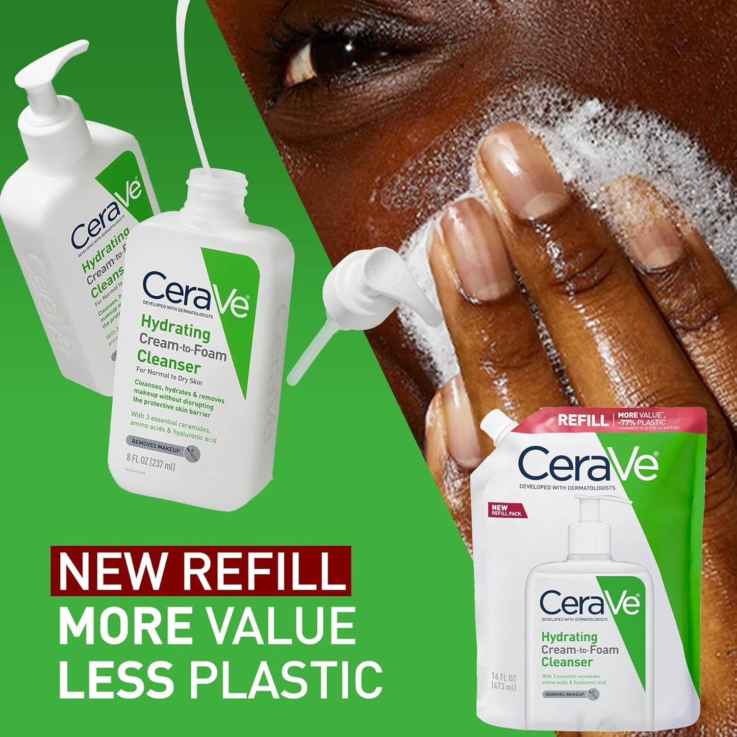 CeraVe Hydrating Cream-to-Foam Cleanser Refill