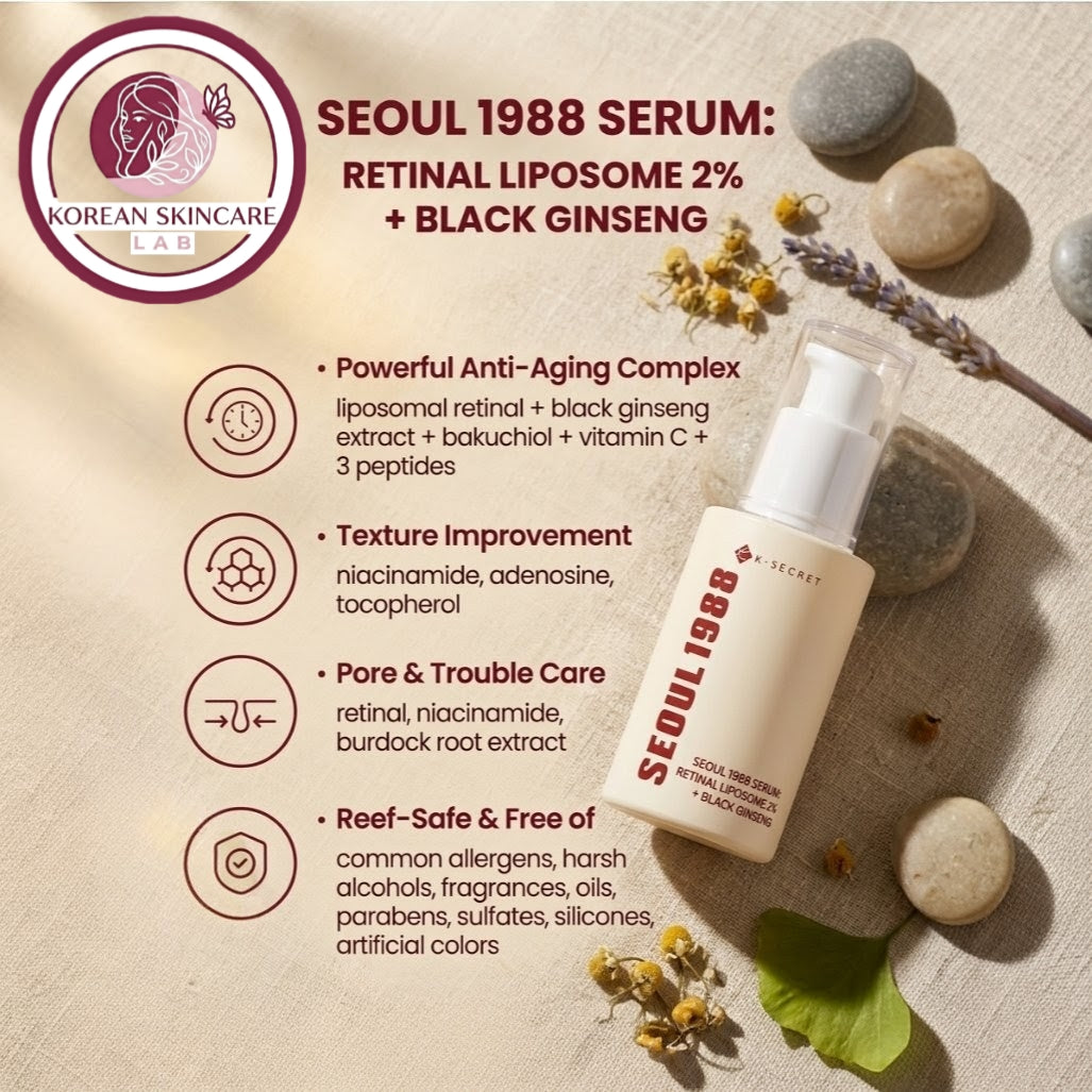 K-Secret Seoul 1988 Serum: Retinal Liposome 2% + Black Ginseng